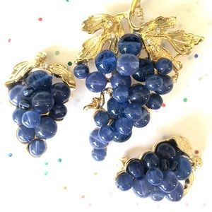 Bunch of Grapes Brooch with Earings